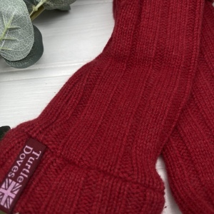 Cashmere Fingerless Gloves - Ruby Red